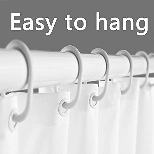 Cat and Green Leaves Shower Curtain Spring Funny Animals Rustic Plants Purple Lavender Watercolor Farmhouse Floral Flowers Polyester Fabric Bath Decor 70x78 inch with Hooks