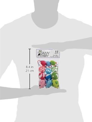 Knit Mice, Fur Mice, and Balls Cat Toys, 12-Packs