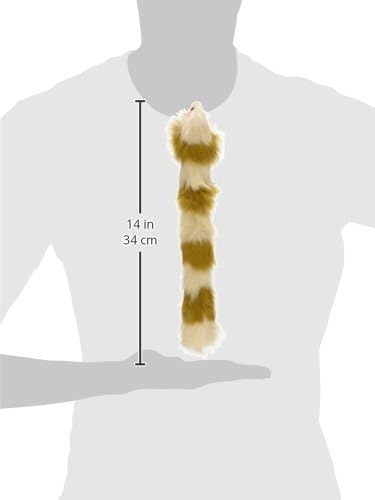 Iconic Pet Fur Weasel Toy, Brown/White