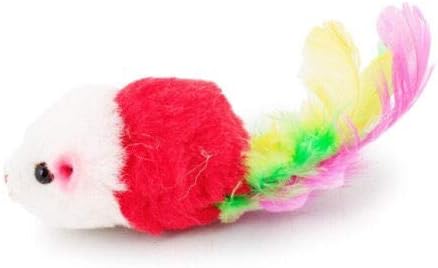 Cat Mice Toys for Indoor Cats 12PCS, 5 Color Variety Mouse Cat Toy Mice Cat Toy Mouse for Cats, Fur Mice Cat Toys Mice Cat Feather Toys with Rattle Sounds, Mixed Pack Cat Mouse Toy for Cats