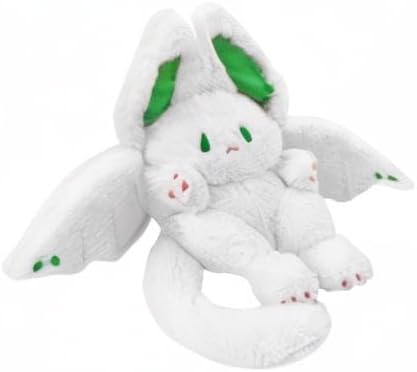 PEACH CAT Cute Bat Bunny Plush Pillow Kawaii Bat Rabbit Stuffed Animal for Kids White 20"