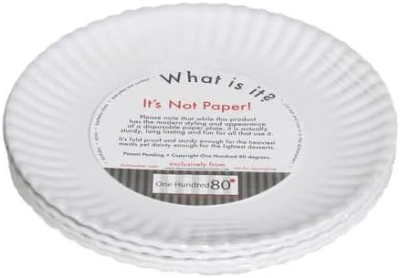 "What Is It?" Reusable White Appetizer or Dessert Plate, 6 Inch Melamine, Set of 4