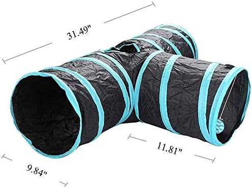 iHOO Cat Tunnels Crinkle Play Toys Collapsible Tube with Ball Maze Cat House Pet Interactive for Cat Puppy Kitten Rabbit Type1