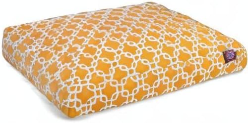 Yellow Links Small Rectangle Indoor Outdoor Pet Dog Bed With Removable Washable Cover By Majestic Pet Products