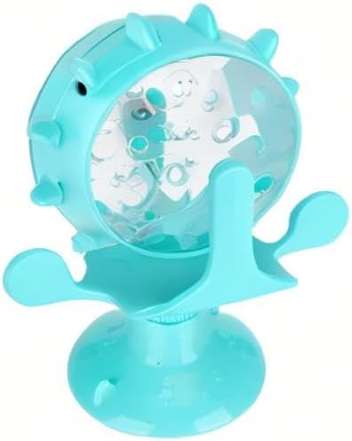 Pet Toy, Rotation Cat Puzzle Toy Food Leakage Pet Cat Leaking Toy Interactive Cat Toys Pet Toy, Ferris Wheel Food Dispensing Pet Slow Feeder Toy with Automatic 360° Turntable for Pet Trainer (Blue)