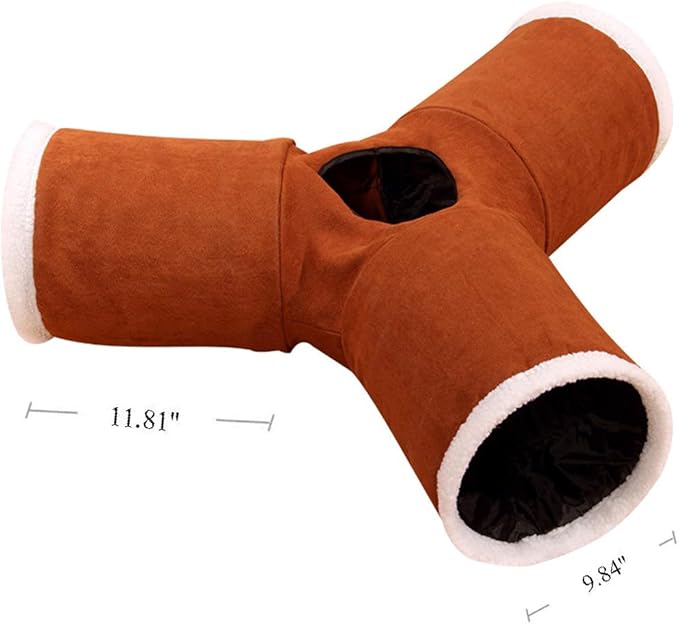 iHOO Cat Tunnels Crinkle Play Toys Collapsible Tube with Ball Maze Cat House Pet Interactive for Cat Puppy Kitten Rabbit Type3