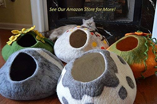 Cat Mouse Toys - 3 Felted Wool Mouse Toys Without Catnip for Indoor Cats and Kittens - Large Handmade Mice - White