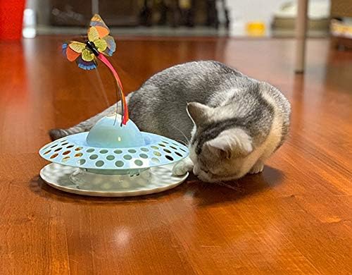 Interactive Cat Toys Automatic Electric Rotating Butterfly & Ball Exercise Kitten Toy Funny Cat Teaser Toys