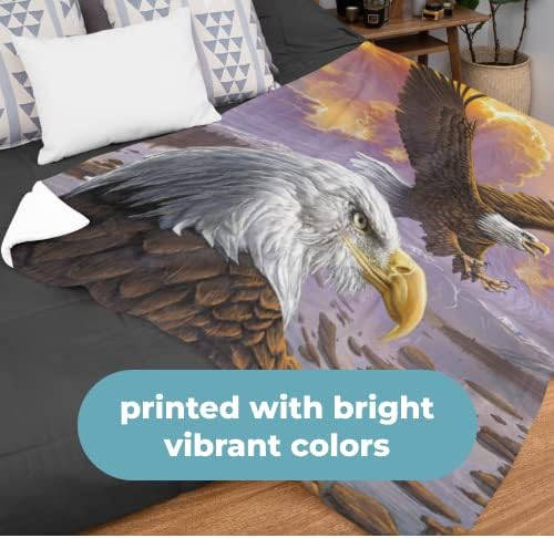 Dawhud Direct Fleece Throw Blanket - 75x90-Inch Flying Eagle Plush Blanket for Kids and Adults - Soft and Cozy for Bed, Couch, or Travel - Thoughtful Gifts Animal Lovers