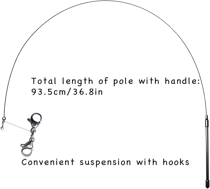 Cat Toys Kitten Toys, Interactive Cat Toy 1pcs Cat Wand Toy & 9pcs Natural Cat Feather Teaser Toys Refills, Cat Fishing Pole Toy for Indoor Cats Gifts, Kitty Toys for Indoor (9Pcs A)