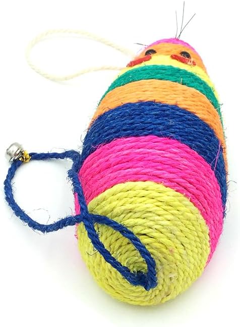 Sisal Mouse Toy for Cats, Cat Scratching Toy Big Sisal Mouse Toy with Rattling Sound for Cats (Multicolored)