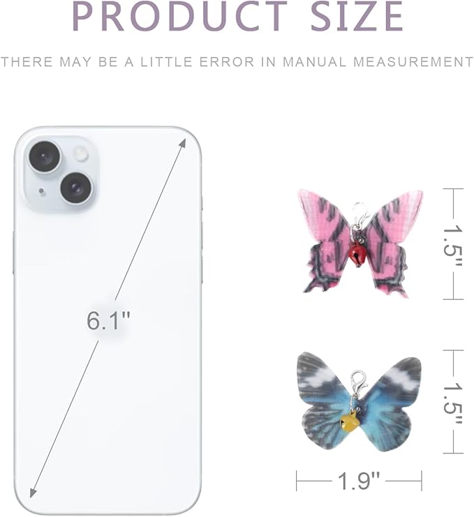 SONGWAY Cat Butterfly Toy Replacement - 10 Pieces Butterfly Cat Toy Attachment, Mini Cat Wand Toy Replacement, Insect Worm Cat Toys Accessories Parts