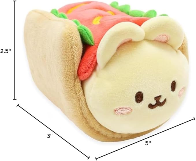 Anirollz Stuffed Animal Plush Toy - Official Roll Blanket Outfitz Doll |Soft, Squishy, Warm, Cute, Comfort, Safe| Hot Dog Pillow with Bunny - Birthday Decorations Gift 6" Bunniroll