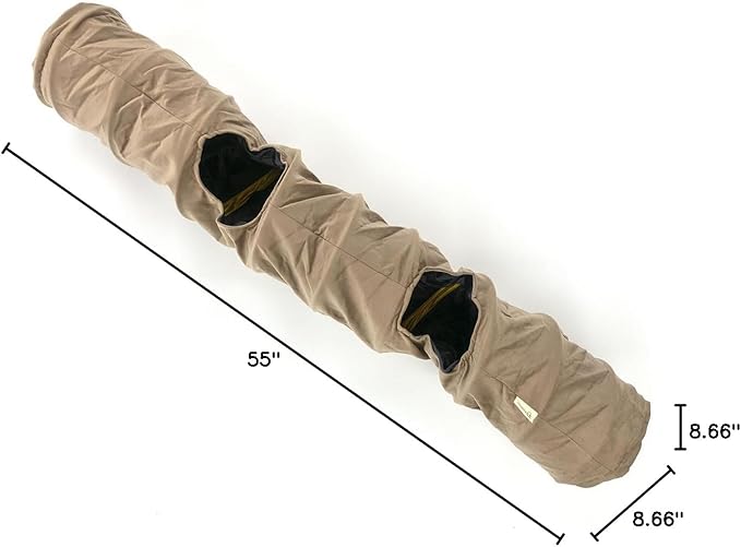 Velvet Fabric - Foldable/Collapsible - 55x8.66 Inches Cat Tunnel (Milky Brown)