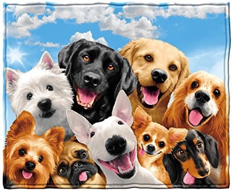 Dawhud Direct 50x60-Inch Dog Blanket - Dogs Selfie Fleece Throw Blankets for Adults and Kids - Soft and Cozy for Bed, Couch, or Travel - Thoughtful Gift for Animal Lovers