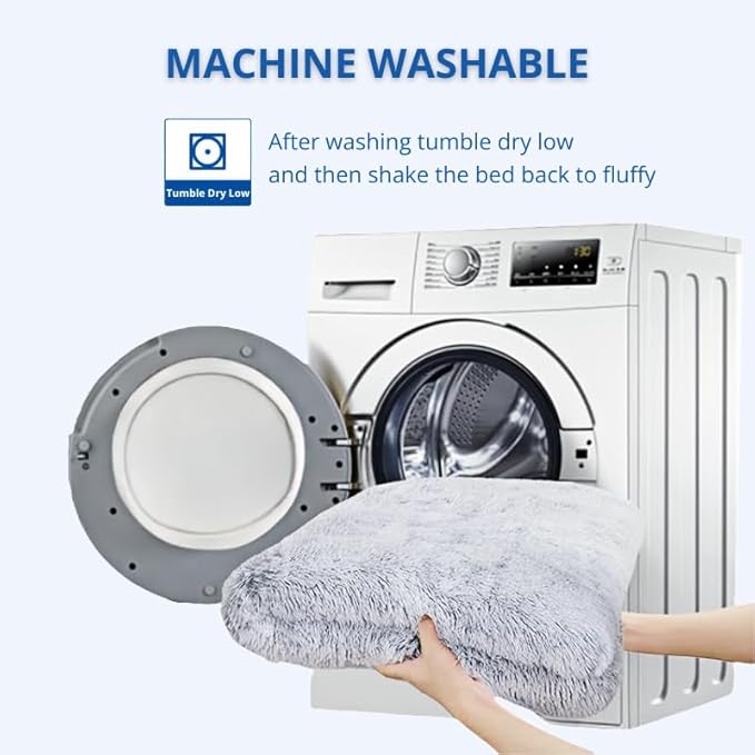 Fluffy Dog Crate Bed for Large Medium Dogs, Plush Faux Fur Dog Crate Pad,Washable Cozy Dog Crate Mat with Anti-Slip Bottom(35.0'' L × 23.0'' W × 3.0'' Th)