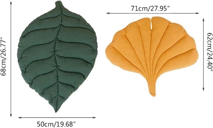 Plush Polypropylene Pet Bed Mat for Cats and Dogs, Green Leaf Style, 70x60x6cm