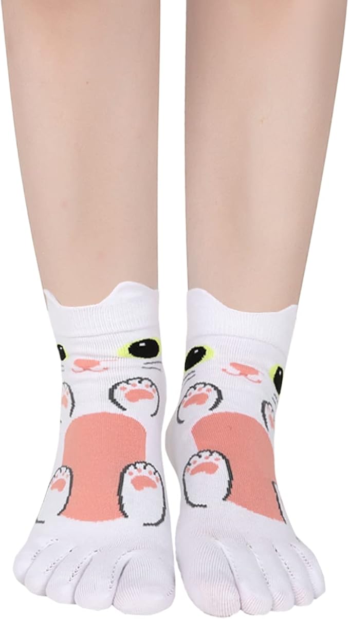 Benefeet Sox Funny Toe Socks Women Five Finger Socks Girls Cute Toe Seperated Cotton Socks Running Athletic Christmas Gifts