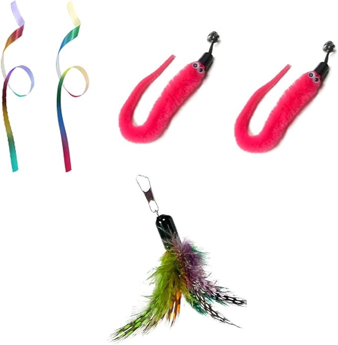 Cat Toys Interactive, Cat Toys for Indoor with Feather,Ball,Mouse and 2 Color Ribbons,Automatic Cat Toy with Irregular USB Charging 360 Degree Self Rotating Ball (Cat Toy Replacement)