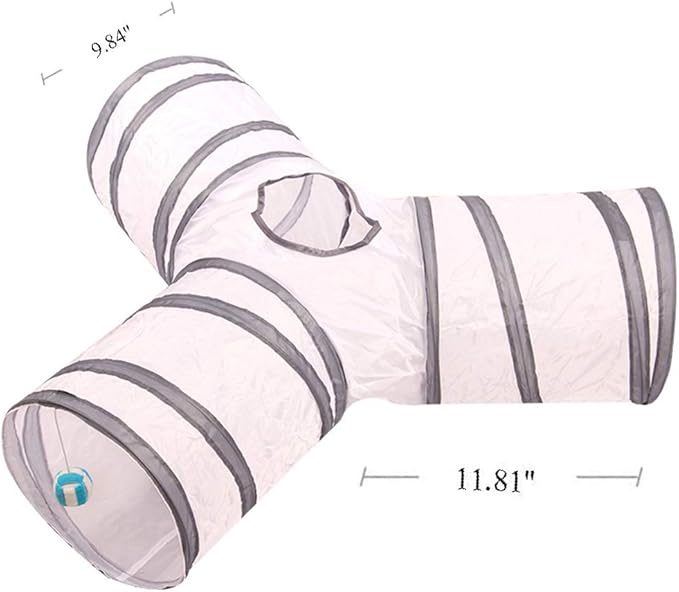 iHOO Cat Tunnels Crinkle Play Toys Collapsible Tube with Ball Maze Cat House Pet Interactive for Cat Puppy Kitten Rabbit Type5