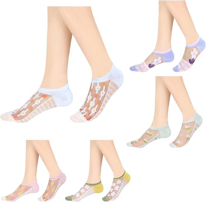 Benefeet Sox Sheer No Show Socks Women Girls Cute Thin Mesh Low Cut Liner Socks for Loafers Boat Shoes