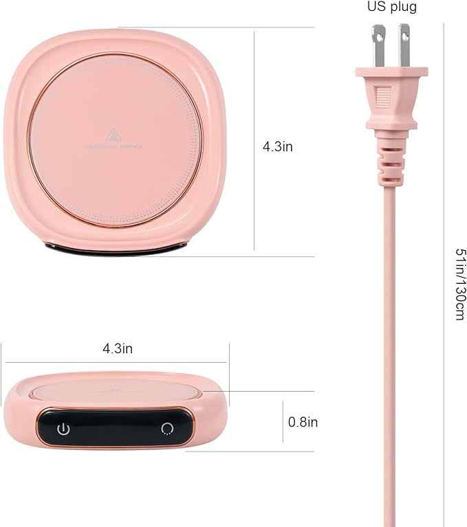 Bgbg Coffee Mug Warmer & Cute Cat Mug Set, Beverage Cup Warmer for Desk Home Office with Three Temperature Up to 140℉/ 60℃, Coffee Warmer for Cocoa Milk Tea Water Candle, 8 Hours Auto Shut Off