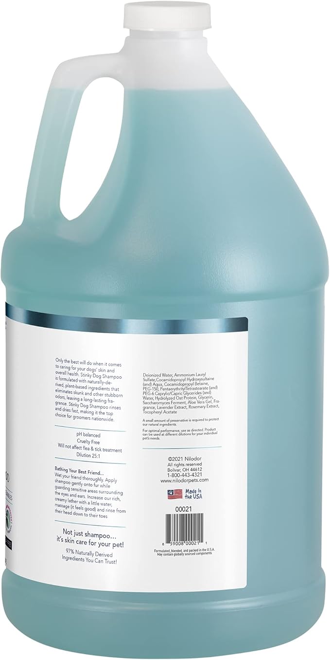 Bobbi Panter Heavy Duty Deodorizing Dog Shampoo for Degreasing & Moisturizing - Natural Ingredients, Tear-Free, pH-Balanced, 20:1 Concentrated Formula, Fresh & Clean Scent, 1 Gal.