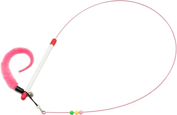 Fashion's Talk Feather Wire Wands Kitten Toys Worm Teaser Wand Cat Toy with Replacement Pack