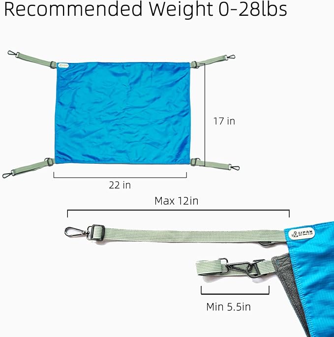 2 Pieces Cat Hammock,2 Pieces Reversible Cat Hanging Hammock,Cat Hammock Hanging for Cage,Washable Soft Outdoor Cat Mat,Waterproof Cooling Kittens Pad for Cats (Large, BlueBlue)