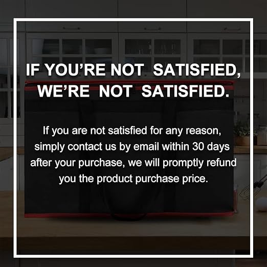 Bodaon 2-Pack Insulated Food Delivery Bag for Hot and Cold Meal, XXX-Large Shopping Cooler Bags, Grocery Tote Insulation Bag for Catering, Pizza Warmer, Black with Red Edge