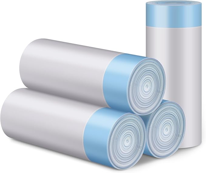 4 * 20 Count Trash Bags for Automatic Cat Litter Box Self Cleaning, Replacement Extra Large Liners for Robot Box, 4 Rolls Drawstring Waste Bags, 18 x 18 Inches(4 Rolls/80 Counts)