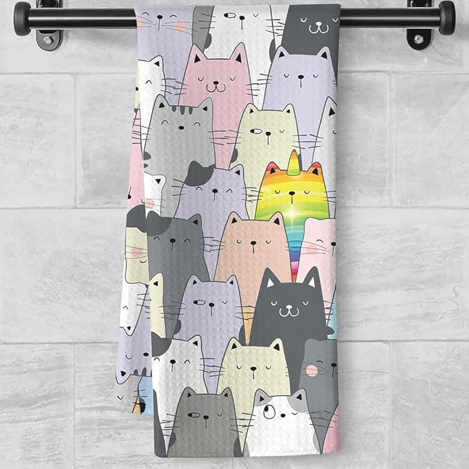 Unicorn Towel,Cat Towels,Cat Dish Towels,Cat Hand Towel,Cat Kitchen Towels,Gifts For Cat Lovers for Women,Cute Dish Towels for Kitchen,Cat Kitchen Accessories,Cat Gifts for Women-To You Who Are Unique