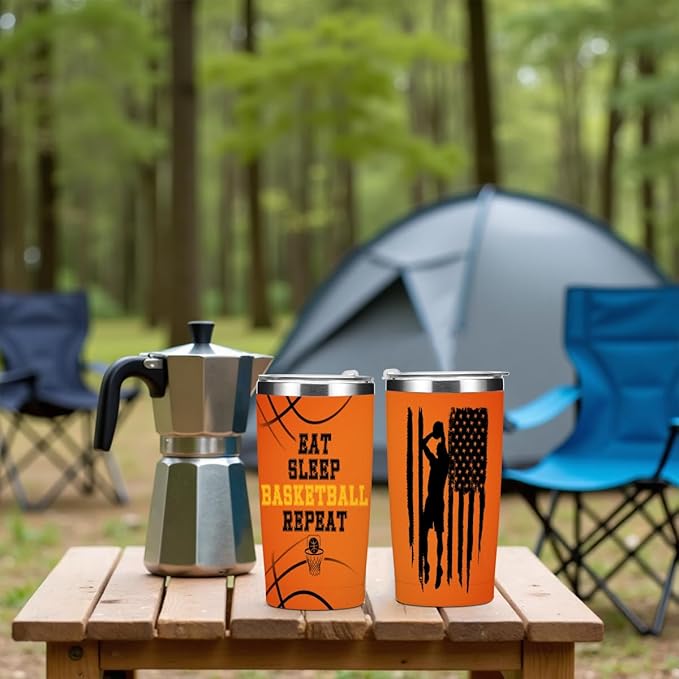 Basketball Accessories 20 oz Tumbler Insulated Tumblers, Basketball Training Stainless Steel Tumbler Travel Cup, Coffee Cups for Cold Hot Drinks Sports Gifts for Dad Boyfriend Husband Uncle Brother