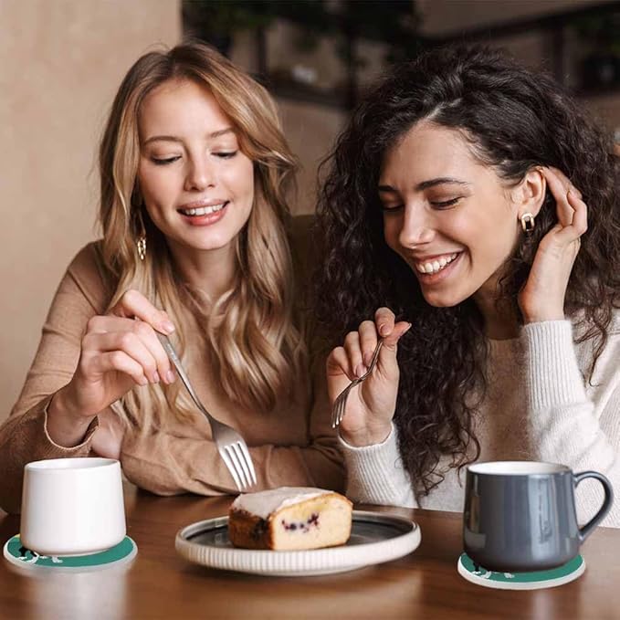 Boston Terrier Dog Coasters for Drinks Absorbent Ceramic Drink Coaster for Coffee Wooden Table Home Decor Set of 2