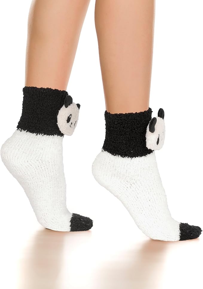 Benefeet Sox Funny Animal Fuzzy Socks for Women Girls - Cute Fluffy Slippers, Cozy Warm Winter Plush Sleeping Socks