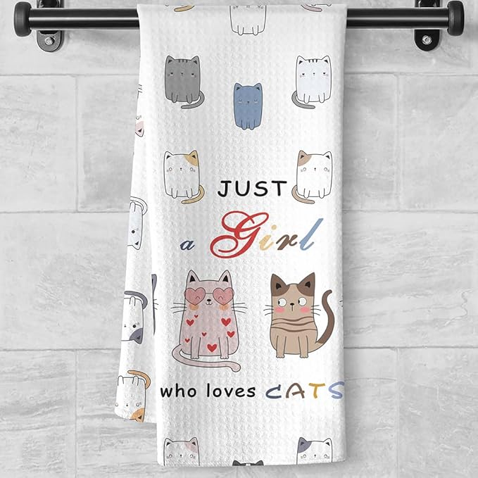 Cat Mom Gifts, Cat Towel,Gifts For Cat Lovers For Women,Decorative Kitchen Towels,Cute Dish Towels For Kitchen,Kitchen Hand Towels Decorative,Crazy Cat Lady Gifts,Cat Dish Towels,Cat Kitchen Towels
