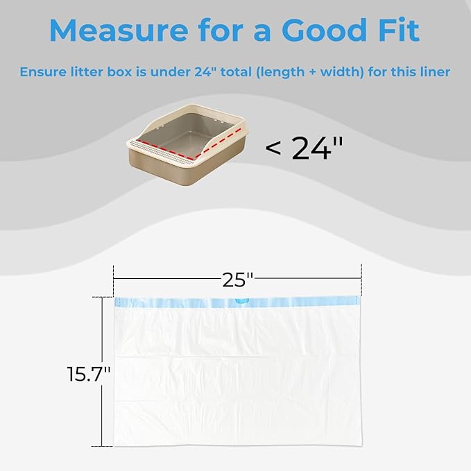 20 Pack Cat Litter Bags with Drawstring, Heavy Duty Cat Litter Box Liners Compatible with Litter-Robot 3/4 Waste Bags Replacement