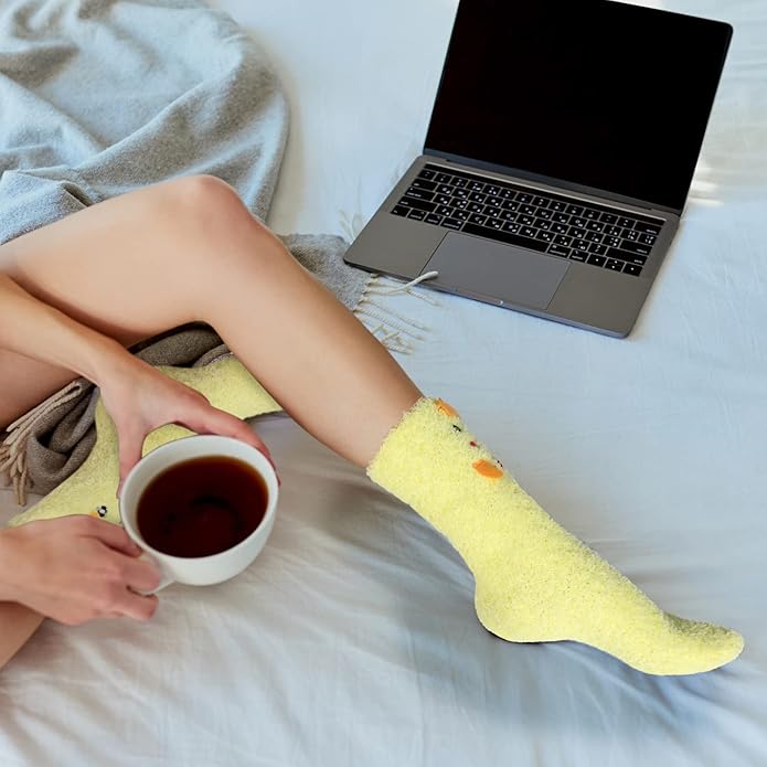 Benefeet Sox Cute Fuzzy Socks for Women Girls Fluffy Warm Cozy Novelty Slipper Socks Funny Animal Plush Sleeping Socks