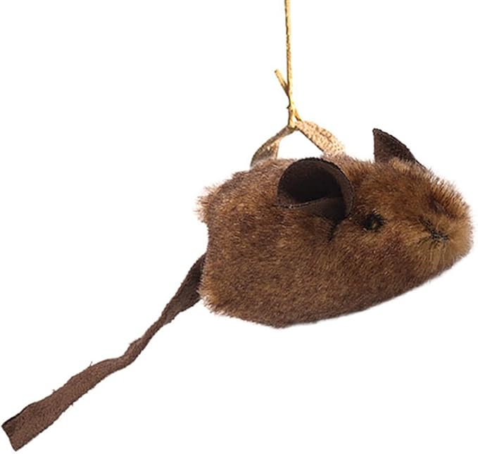 OurPet's Play-N-Squeak Batting Practice Interactive Cat Toy (Cat Toys for Stimulating Play with Real Mouse Sound, Catnip Toys to Entice Hunting Instincts) Brown 4.5 x 1.6 x 7.8 inches