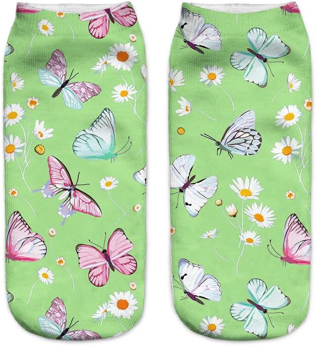 Benefeet Sox Funny Ankle Socks Cute Novelty No Show Animal Fruit Flower Cartoon Colorful Graphic Low Cut Socks for Women Girl