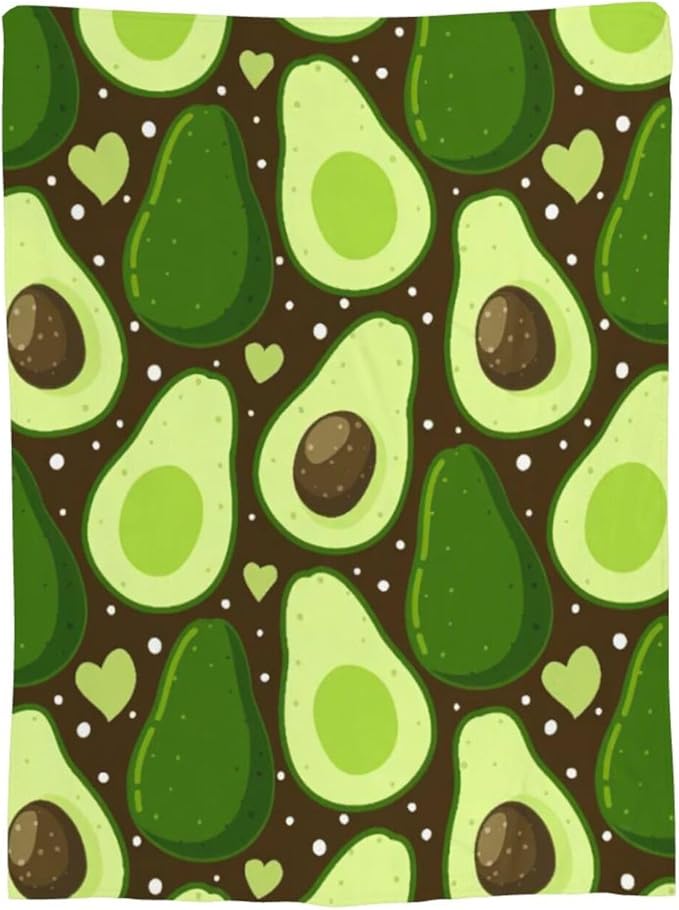 Avocado Merch Cozy Print Flannel Fleece Soft Plush Fuzzy Warm Lightweight Bedding - Avocado Gifts for Women, Men, Girls, Kids - 80"X60"