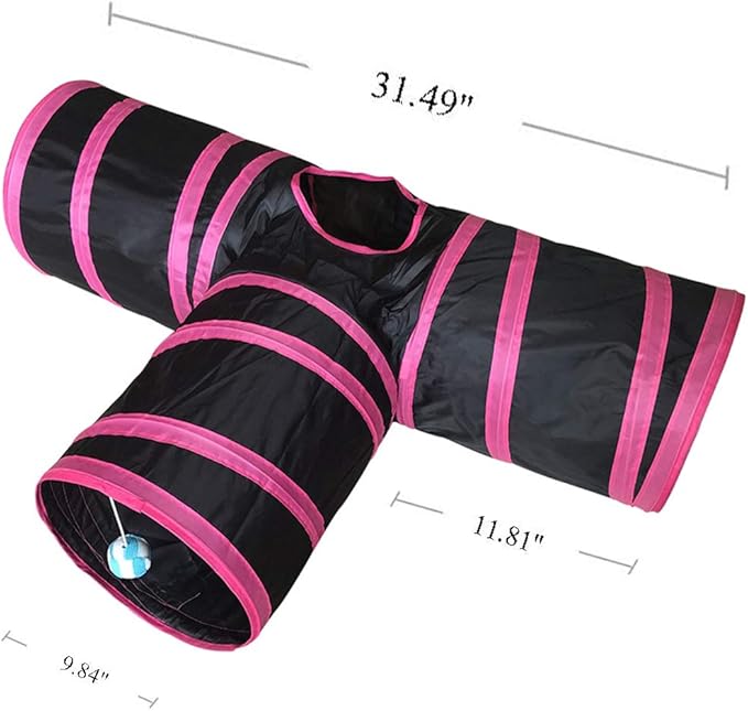 iHOO Cat Tunnels Crinkle Play Toys Collapsible Tube with Ball Maze Cat House Pet Interactive for Cat Puppy Kitten Rabbit Type8