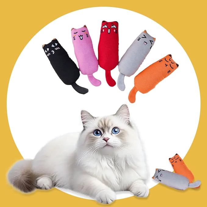 Catnip chew Toy, Cartoon Mouse cat chew Toy with Catnip, 5 Pieces, Cats and Kittens