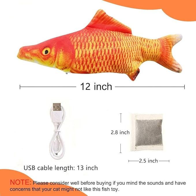 Cat Toys for Bored Indoor Adult Cats - Interactive Cat Toy for Indoor Cats, Automatic Moving Cat Kicker Toy with Catnip, 11" Electric Flopping Fish Cat Toy for Boredom Cats, High Energy Kitten