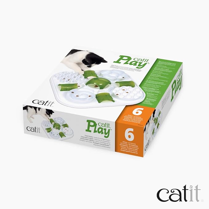 Catit Play Cat Treat Puzzle, Interactive Cat Toy, 43010, White