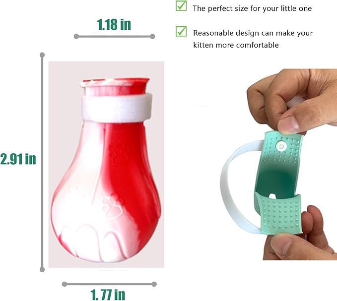 Cat Boots for Cats Only, Adjustable Cat Bathing Gloves,Silicone Cat Claw Covers for Kitten Grooming, Nail Clipping, Nursing Rehabilitation ,Hair Removal(Suitable for cats 4lbs and over) A