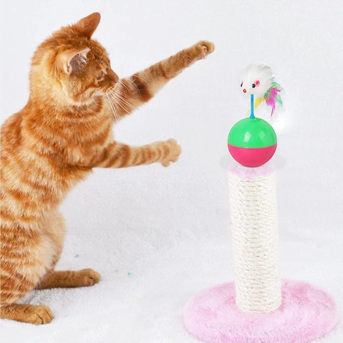 PacabaPacaba Cat Toy, Roly-Poly Mouse Self-Hey Funny Cat SticK Kitten Kitty Anti-Boring Artifact Feather Mouse Toy Interactive for Indoor