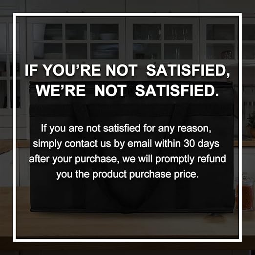 Bodaon 2-Pack Insulated Food Delivery Bag, XX-Large Reusable Grocery Shopping Bag, Frozen Food Cold, Cooler Bags with Zippered Top, Black