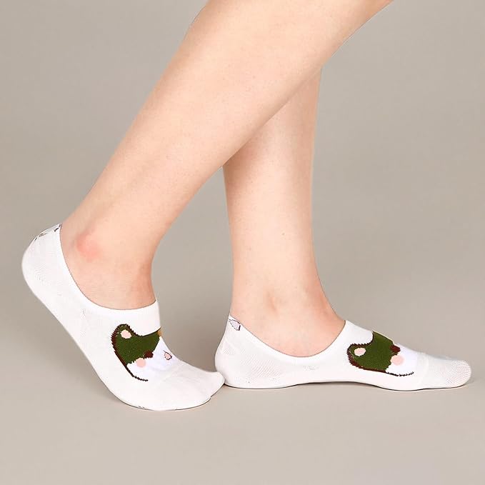 Benefeet Sox Womens Girls Cute No Show Liner Socks Non Slip Funny Patterned Low Cut Socks Novelty Cotton Loafer Footies Sock