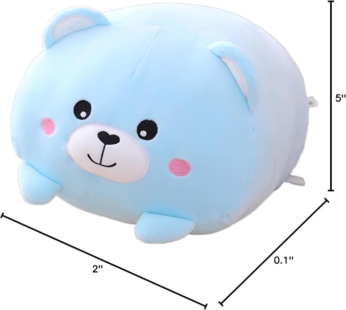 Cute Plush Bear Stuffed Squishy Animal Kawaii Sleeping Bear Pillow Gifts for Bedding Decor or Home Decor 8-Inch
